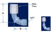 Male Elbow Sweep NPT x Male Flare